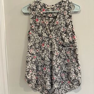 Lush Black and Pink Floral Blouse